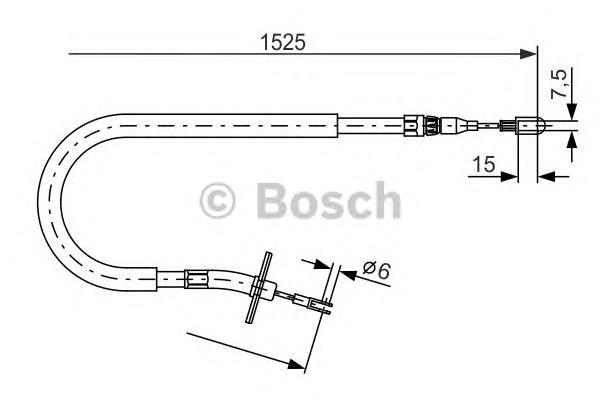 Купити 1987477858 Bosch Трос ручного гальма задній, лівий