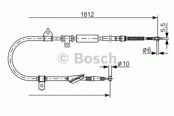 1987477888 Bosch Трос стоянкового гальма задній правий