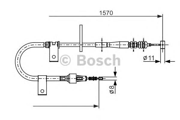 1987477875 Bosch Трос ручника задній лівий