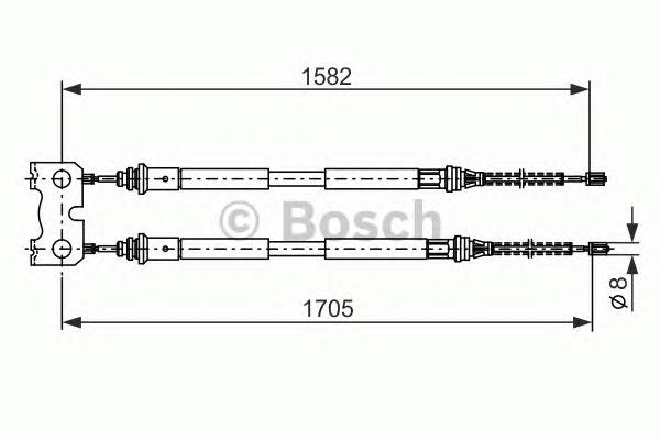 Трос ручного гальма задній, правий/лівий Bosch 1987477834 ціна, від 21.45 USD