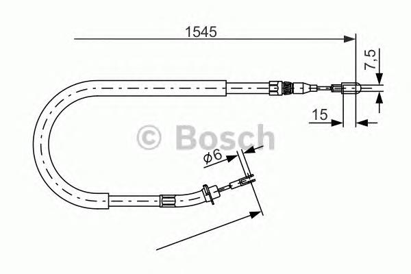 Трос ручного гальма задній, правий/лівий 1987477857 Bosch