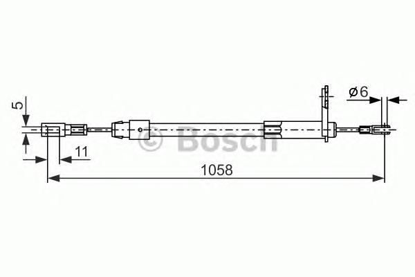 Трос стоянкового гальма задній лівий Bosch 1987477849 ціна, від 9.67 USD