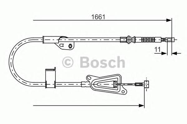 Трос ручного гальма задній, правий 1987477914 Bosch