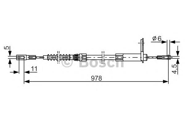 Трос ручного гальма задній, правий Bosch 1987477900 ціна, від 10.14 USD