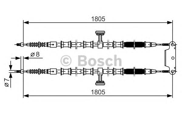 Трос ручного гальма задній, правий/лівий Bosch 1987477907 ціна, від 33.98 USD