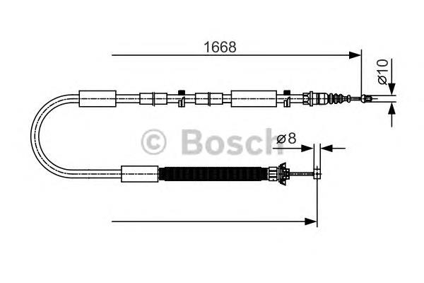 Трос ручного гальма задній, правий 1987477911 Bosch