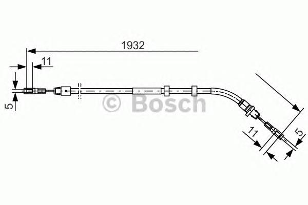 1987477904 Bosch трос ручного гальма задній, правий