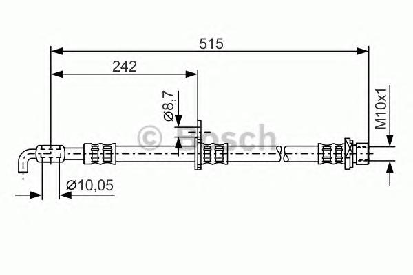 Шланг гальмівний передній, правий Bosch 1987476780 ціна, від 13.86 USD