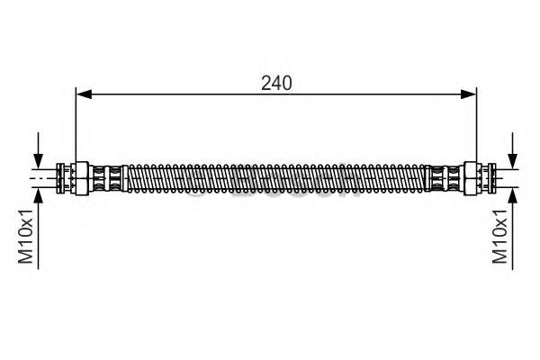 Шланг гальмівний задній, правий 1987476676 Bosch