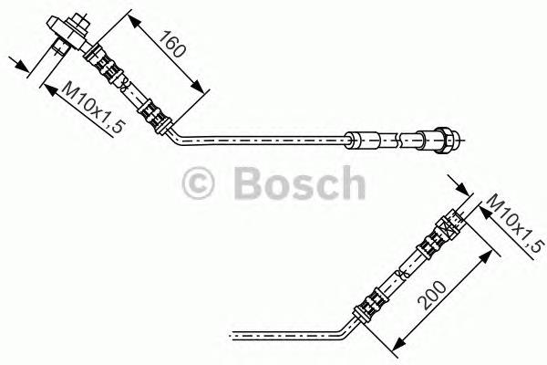 Шланг гальмівний задній, лівий 1987476054 Bosch