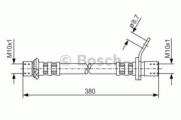 1987476163 Bosch Шланг гальмівний задній, лівий