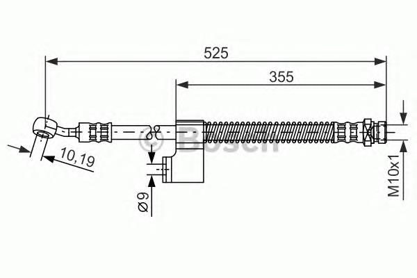 Шланг гальмівний передній, правий Bosch 1987476189 ціна, від 18.59 USD
