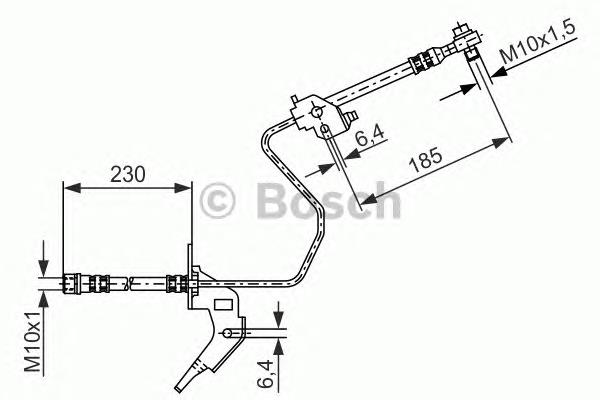 1987476199 Bosch Шланг гальмівний задній, лівий