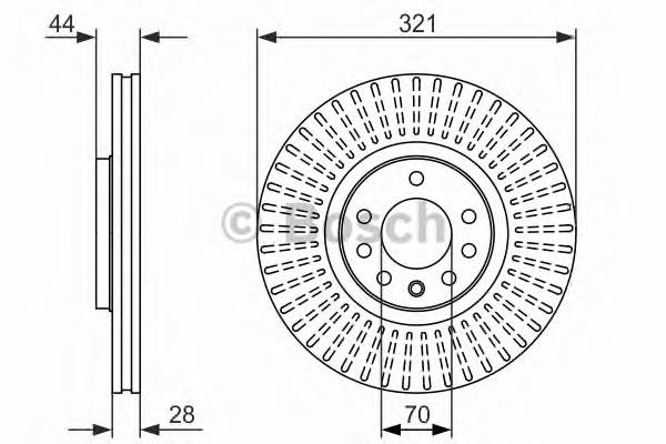 Диск гальмівний передній 0986479571 Bosch