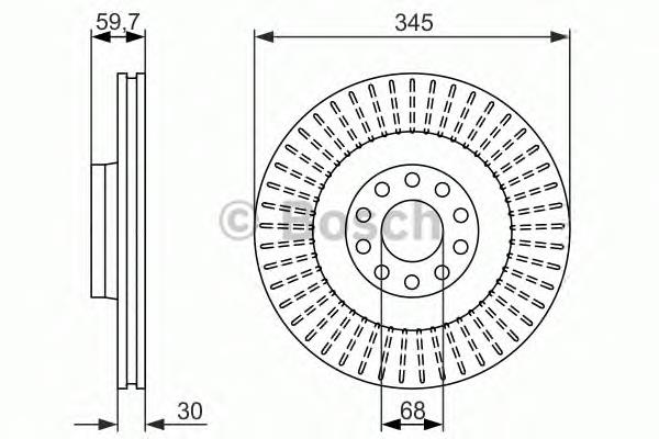 Диск переднього гальма Bosch 0986479589 ціна, від 107.52 USD