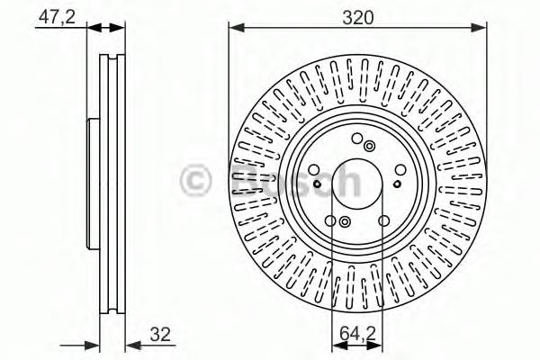 Диск переднього гальма Bosch 0986479741 ціна, від 54.19 USD