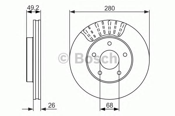 Диск переднього гальма Bosch 0986479678 ціна, від 44.04 USD