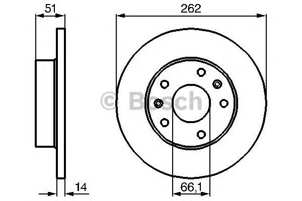 0986478991 Bosch Гальмо дискове переднє