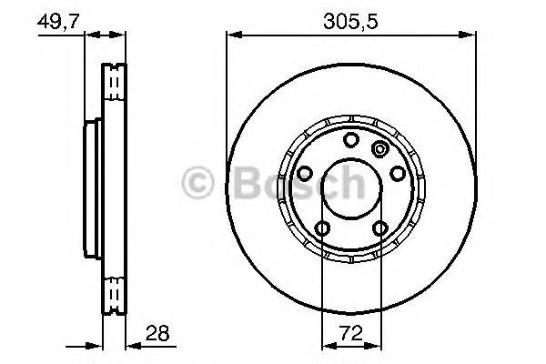 Диск переднього гальма Bosch 0986479078 ціна, від 55.46 USD