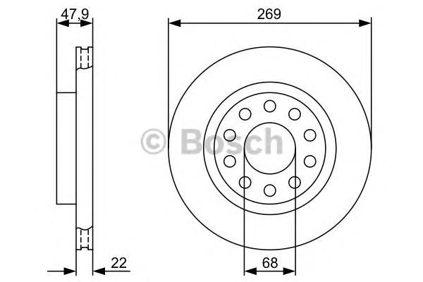 Купити 0986479366 Bosch Диск заднього гальма
