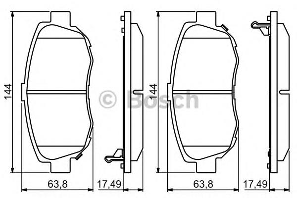 Купити 0986494211 Bosch Колодки гальмівні передні, дискові
