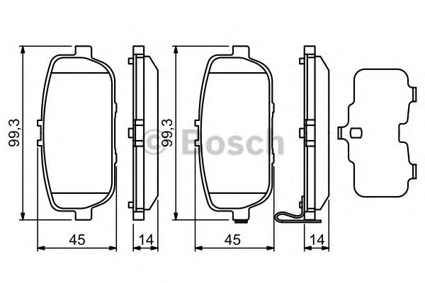 Задні гальмівні колодки 0986494190 Bosch