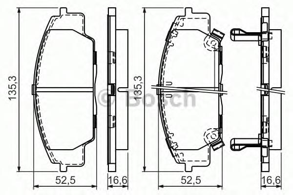 Передні тормозні колодки 0986494311 Bosch