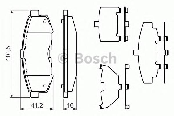 Задні гальмівні колодки 0986494319 Bosch