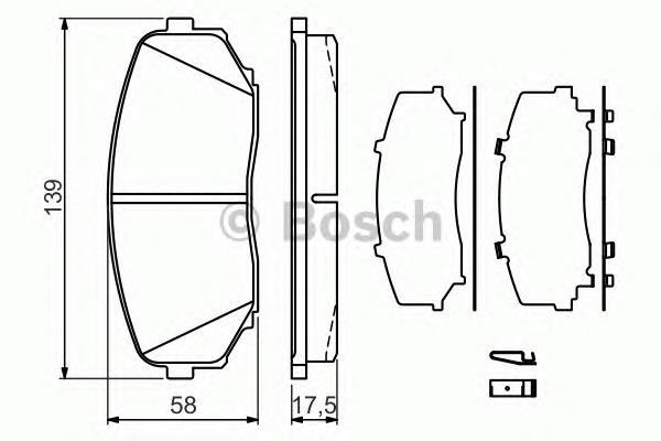 Передні тормозні колодки 0986494375 Bosch