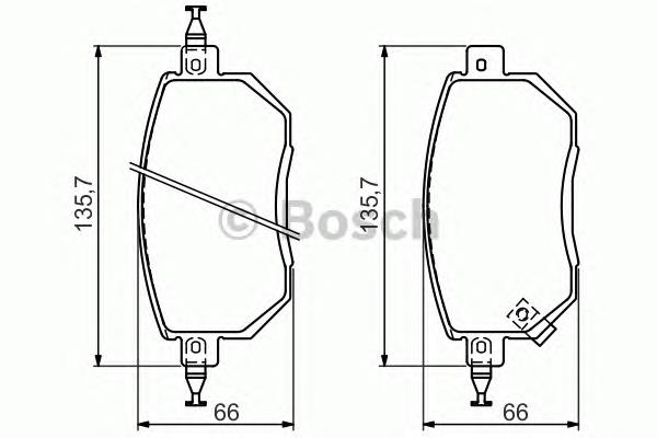 Передні тормозні колодки 0986494366 Bosch