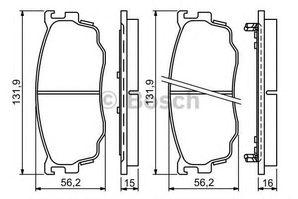 0986494258 Bosch Передні гальмівні колодки
