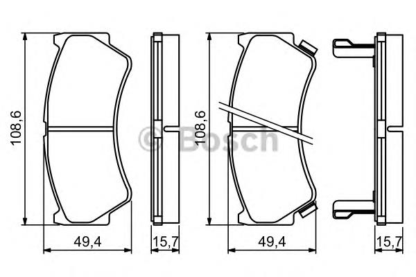 Купити 0986494234 Bosch Колодки гальмівні передні, дискові
