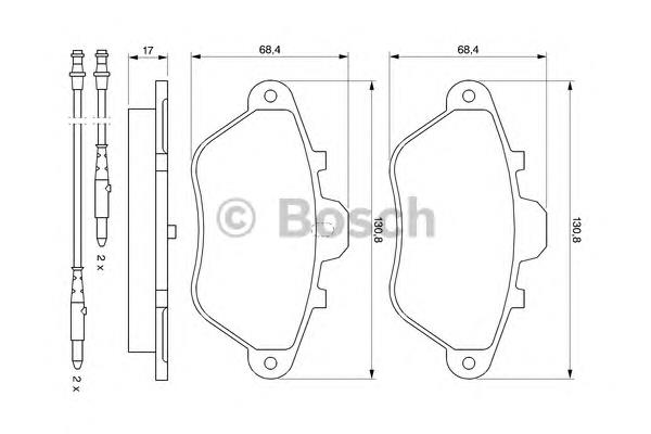 Колодки гальмівні передні, дискові 0986460956 Bosch