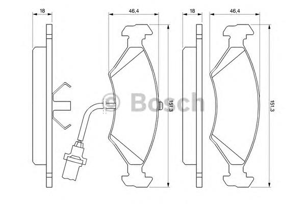 Передні тормозні колодки 0986466403 Bosch
