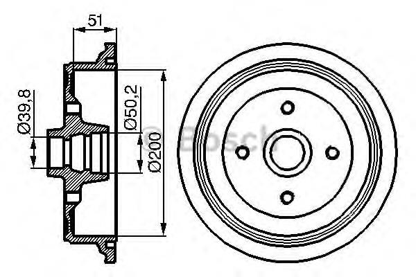 Барабан гальмівний задній 0986477016 Bosch