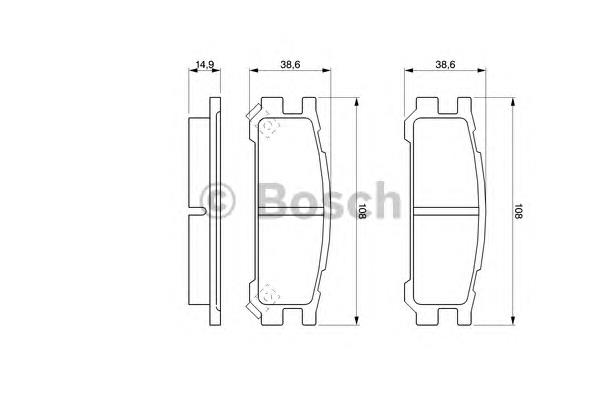 Колодки гальмові задні, дискові 0986461143 Bosch