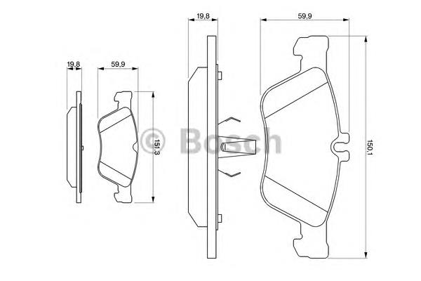 Передні тормозні колодки 0986424234 Bosch