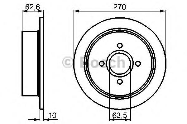 Диск гальмівний задній 0986478672 Bosch