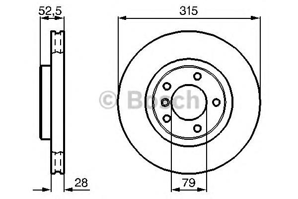 Диск гальмівний передній 0986478748 Bosch