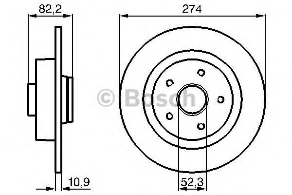 Купити 0986478744 Bosch Диск заднього гальма