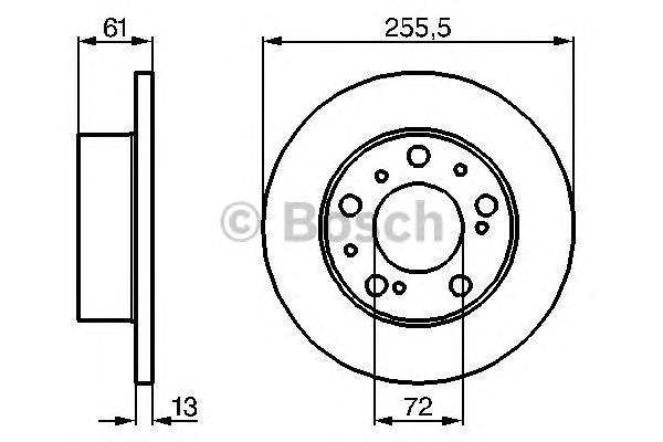 Диск гальмівний передній 0986478067 Bosch