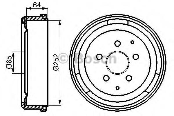 Барабан гальмівний задній Bosch 0986477033 ціна, від 38.83 USD