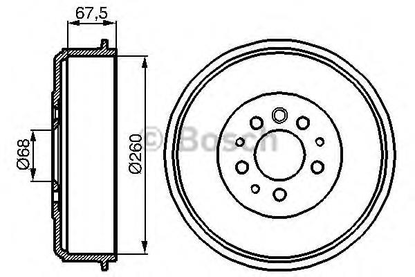 Купити 0986477046 Bosch Барабан гальмівний задній