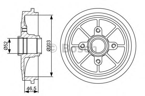 Барабан гальмівний задній Bosch 0986477126