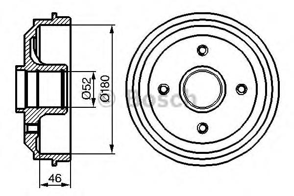 Барабан гальмівний задній 0986477116 Bosch
