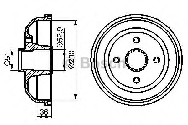 Барабан гальмівний задній Bosch 0986477134 ціна, від 30.59 USD