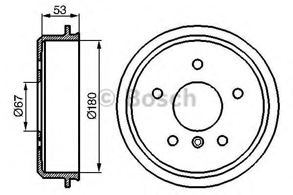 Барабан гальмівний задній Bosch 0986477096 ціна, від 27.74 USD