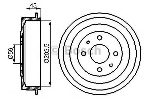 Купити 0986477109 Bosch Барабан гальмівний задній