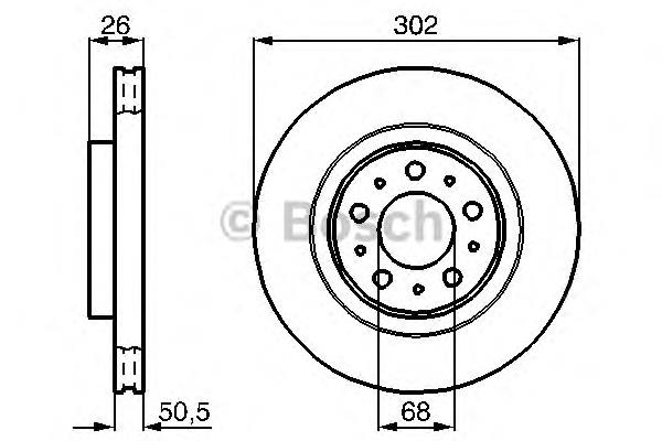 Диск переднього гальма Bosch 0986478454 ціна, від 38.33 USD