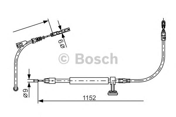 1987482332 Bosch трос ручного гальма, проміжний